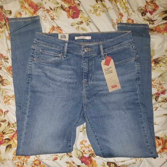 Levis 710 Blue Sz 31&32 Stretch Ankle Super Skinny - Picture 4 of 8